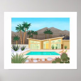 Mid Centres Modern Bassäng House Art Print Poster