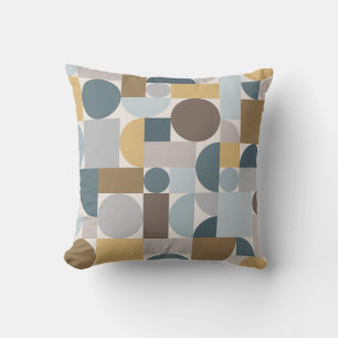 Mid Centres Modern Geometric Blue Guld Kudde