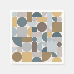 Mid Centres Modern Geometric Blue Guld Pappersservett