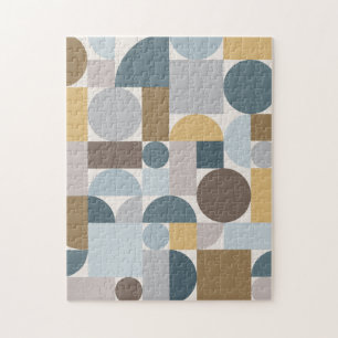 Mid Centres Modern Geometric Blue Guld Pussel
