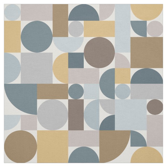 Mid Centres Modern Geometric Blue Guld Tyg (Provkarta)