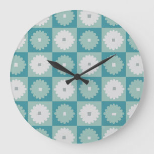 Mid Centres Modern Geometric Flowers Wall Clock Stor Klocka