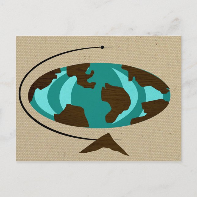 Mid Centres Modern Globe Art-vykort Vykort (Framsida)