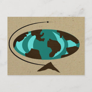 Mid Centres Modern Globe Art-vykort Vykort