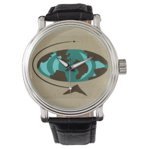 Mid Centres Modern Globe Art Watch Armbandsur