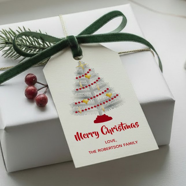 Mid Centres Modern jul Aluminium Träd Presentetikett (Skapare uppladdad)
