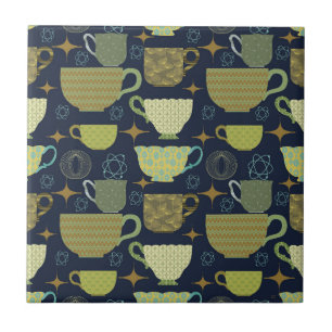 Mid Centres Modern Navy Blue Tekopp Kakelplatta