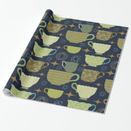 Mid Centres Modern Navy Blue Tekopp Presentpapper