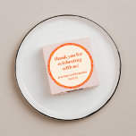Mid Centres Modern Orange Personligt bröllp Tack Runt Klistermärke<br><div class="desc">Modern Orange Retro Typography Personligt bröllp Tack Classic Round Sticker för MidCentury</div>