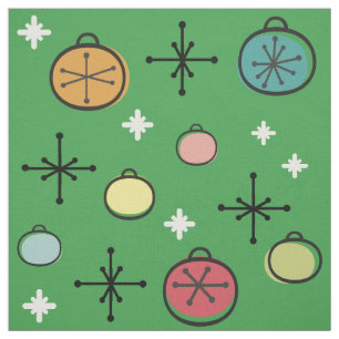 Mid Centres Modern Retro-julkonst-Grönt Tyg