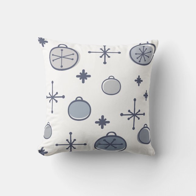 Mid Centres Modern Retro-julkonsten Silver Kudde (Framsida)