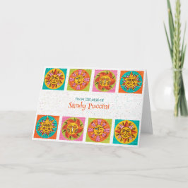 Mid Centres Modern Sol Ansikte Note Card Tack Kort