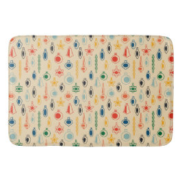 Mid Centres Retro Mönster med Julgran Leksak Badrumsmatta