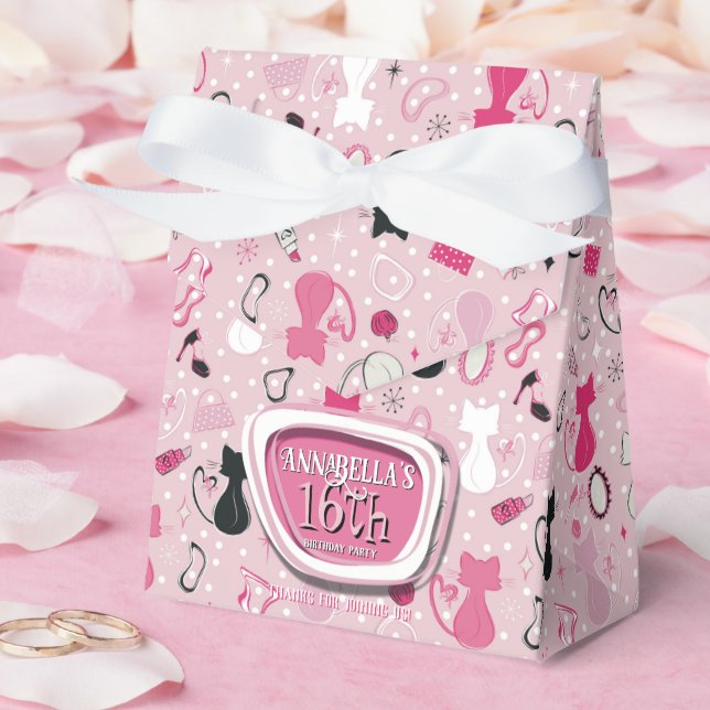 Mid Centres Rosa Heart Cats Birthday Presentaskar (Bröllop)