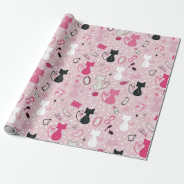 Mid Centres Rosa Heart Cats Presentpapper
