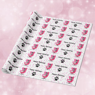 Mid Centres Stil Birthday Cats Rosa Ordförande Dot Presentpapper