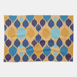 Mid Century 1960-tal Geometrisk Gul Kökshandduk
