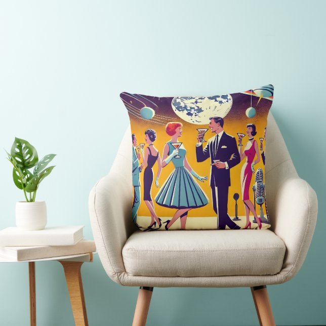 Mid Century 60-talets Rymdålder Cocktailparty Kudde (Stol)