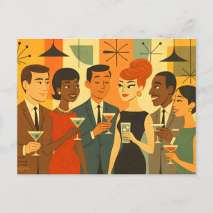 Mid Century 60s Office Cocktail Party Vykort