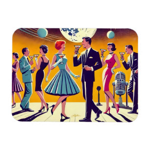 Mid Century 60s Rymålderns Cocktailparty Magnet
