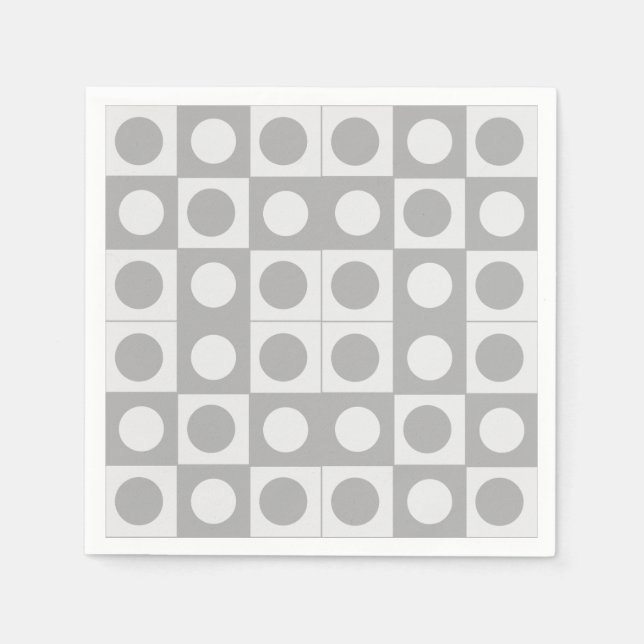 Mid Century Abstrakt Geometric Mönster Birthday Pappersservett (Framsidan)