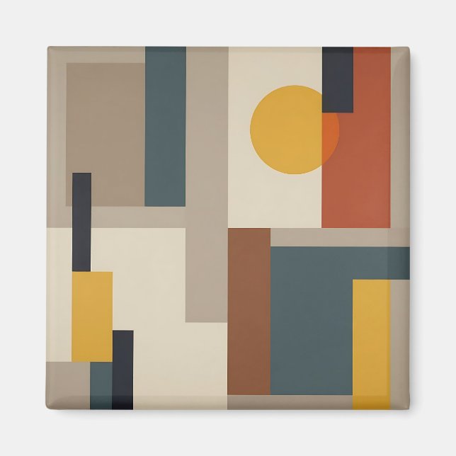 Mid Century Abstrakt Geometrisk Harmoni Magnet (Framsidan)