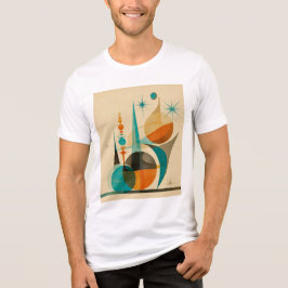 Mid Century Abstrakt Geometrisk Retro Konst Design T Shirt