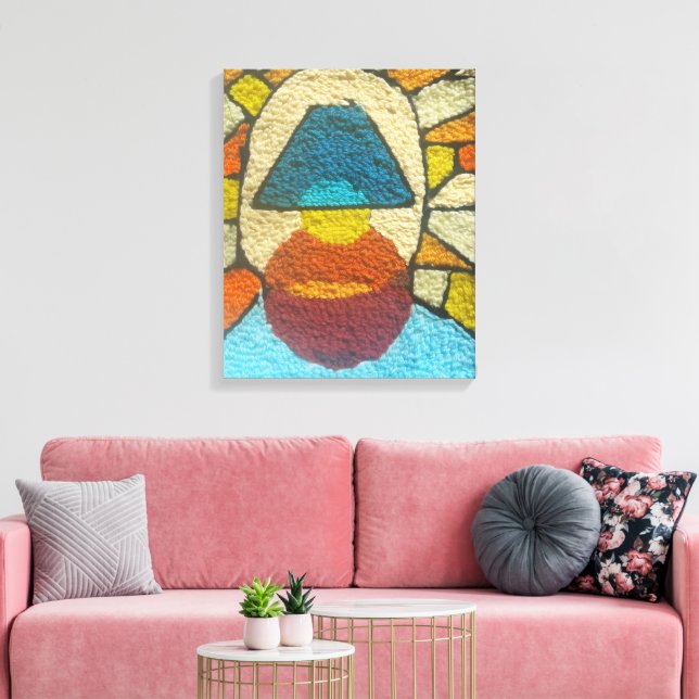 Mid-century abstrakt ljusdesign canvastryck (Insitu (Vardagsrum))