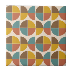 Mid Century abstrakta former i senapsteal orange Kakelplatta