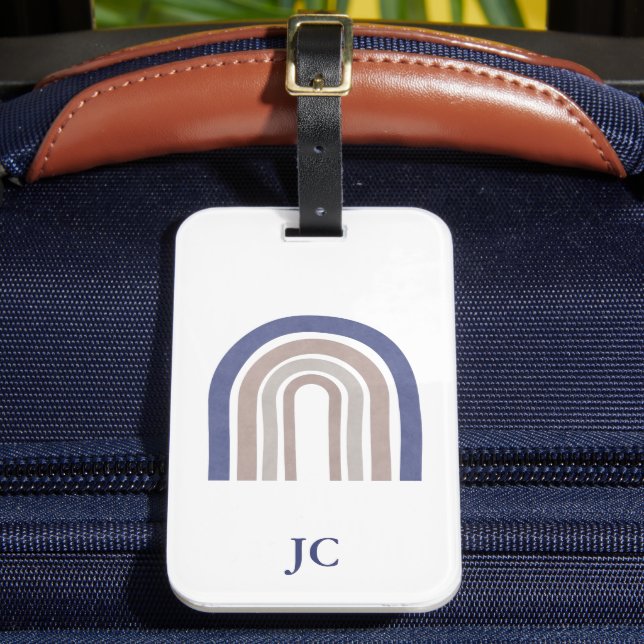 Mid Century Arches - Blue and Beige Bagagebricka (Framsida Insitu 2)