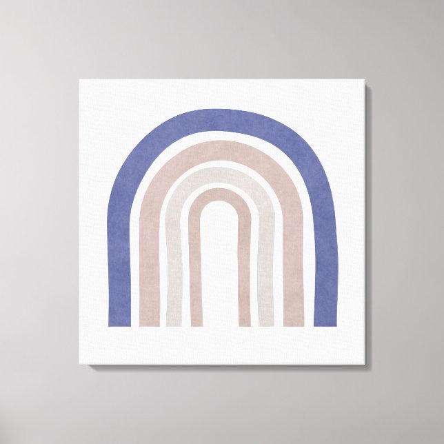 Mid Century Arches - Blue and Beige Canvastryck (Framsida)