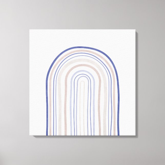 Mid Century Arches - Blue and Beige Canvastryck (Framsida)