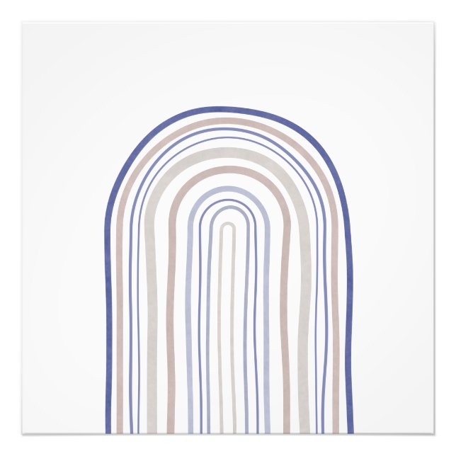 Mid Century Arches - Blue and Beige Fototryck (Framsidan)
