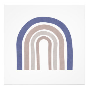 Mid Century Arches - Blue and Beige Fototryck