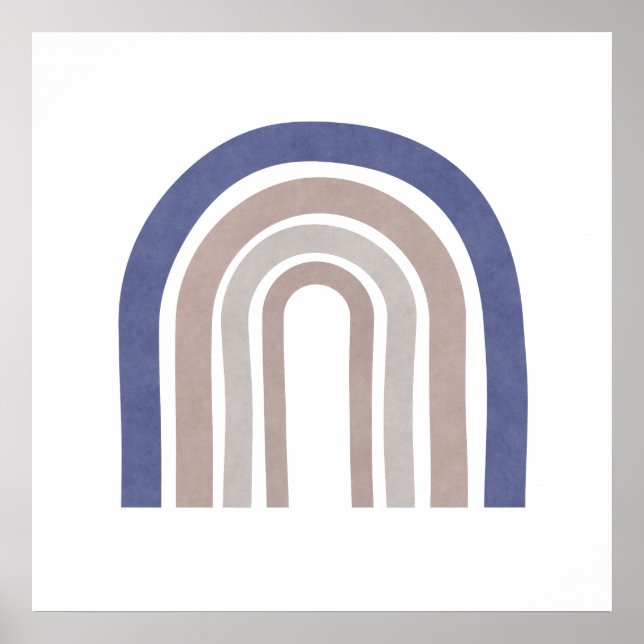 Mid Century Arches - Blue and Beige Poster (Framsidan)