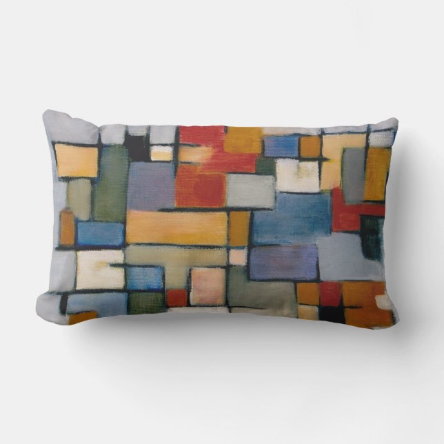 Mid Century Art Abstrakt Design Lumbarkudde (Framsida)