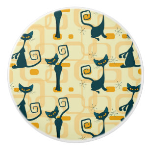 Mid Century Atom Kitty Vintage Dragskåpsknappar Knopp