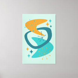 Mid Century Atomic Age 7 Aqua, Teal, Orange Canvastryck