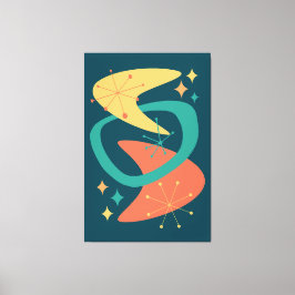 Mid Century Atomic Age 7 Kolstybbskontroll Canvastryck