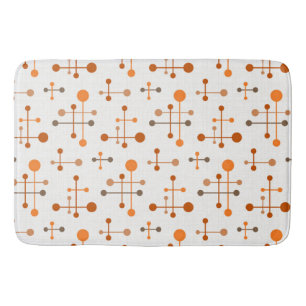 Mid Century Atomic Age Mönster 36 Orange, Brown Badrumsmatta