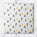 Mid Century Atomic Diamonds Starburst Navy Mustard Kakelplatta<br><div class="desc">Ta ett resa tillbaka i tiden med mönster som inspirerades av medelårhundradets epok. Den har en rad diamanter och startar med en vacker matris av färg. Perfekt för dem som kärlek atomåldern och återgår till stil.</div>