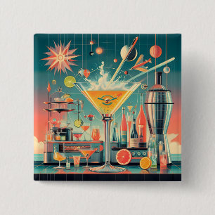 Mid Century Atomic Futuristiska Citrus Martini Pub Knapp
