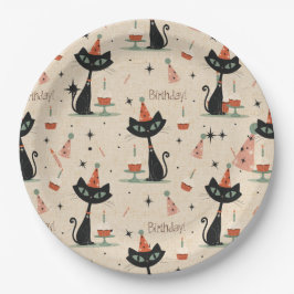 Mid-Century Atomic Katt Födelsedagsmönster