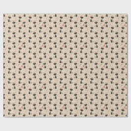 Mid-Century Atomic Katt Födelsedagsmönster Presentpapper