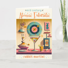 Mid Century Atomic Retro Futuristiska Rabbit Marti Kort