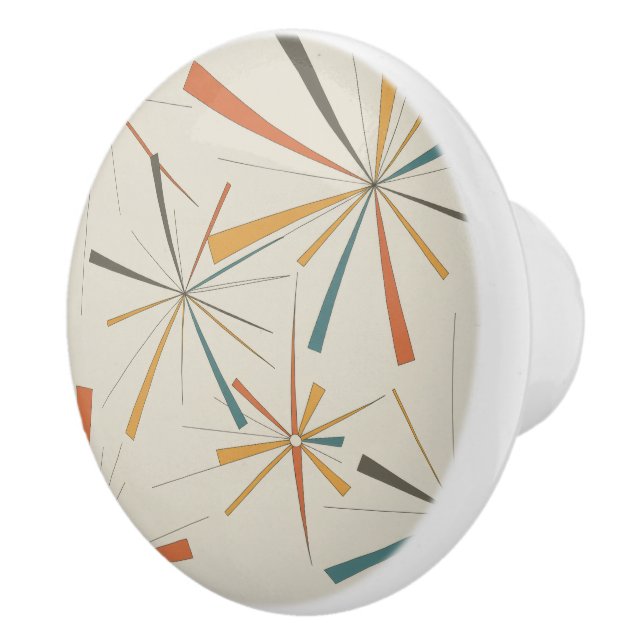 Mid Century Atomic Starburst Geometrisk Retro Knopp (Höger)