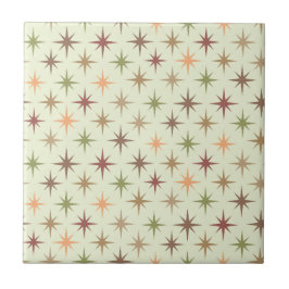 Mid Century Atomic Starbursts i neutrala toner Kakelplatta