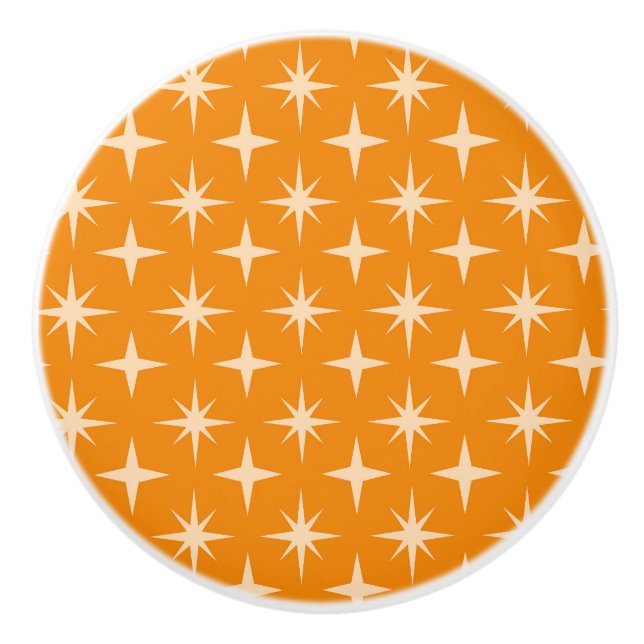 Mid Century Atomic Starbursts på Orange Knopp (Framsidan)