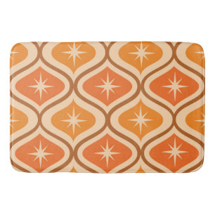 Mid Century Atomic Starbursts på Orange Ogee Badrumsmatta