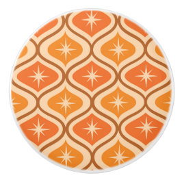 Mid Century Atomic Starbursts på Orange Ogee Knopp